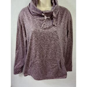 Crane women large pink/purple cowl neck pullover long‎ sleeve sweatshirt